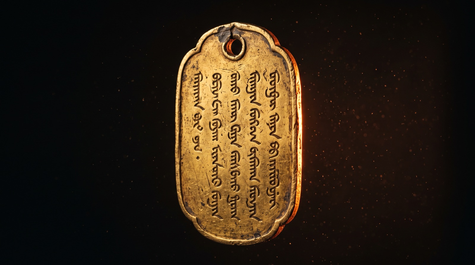 A golden gerege tablet — the medallion passport of the Mongol Empire
